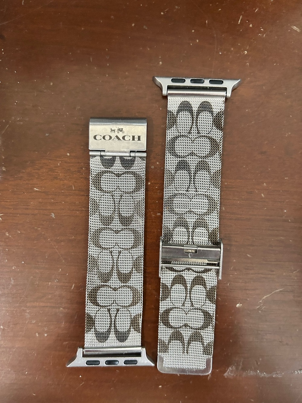 Coach Silver Stainless Steel Mesh Watch Band